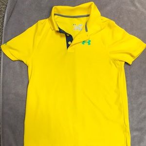 Yellow youth Large Under Armour polo shirt